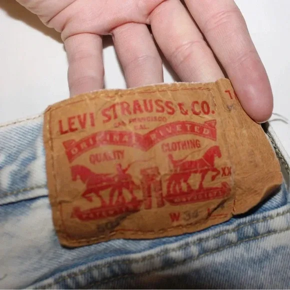 Levi’s 501 Original Fit Straight Leg Button Fly Stone Wash Denim Jeans 34x34 - Picture 11 of 16
